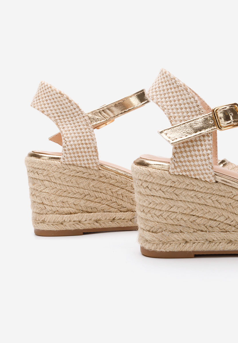 Zlaté sandály espadrilky Shellyana
