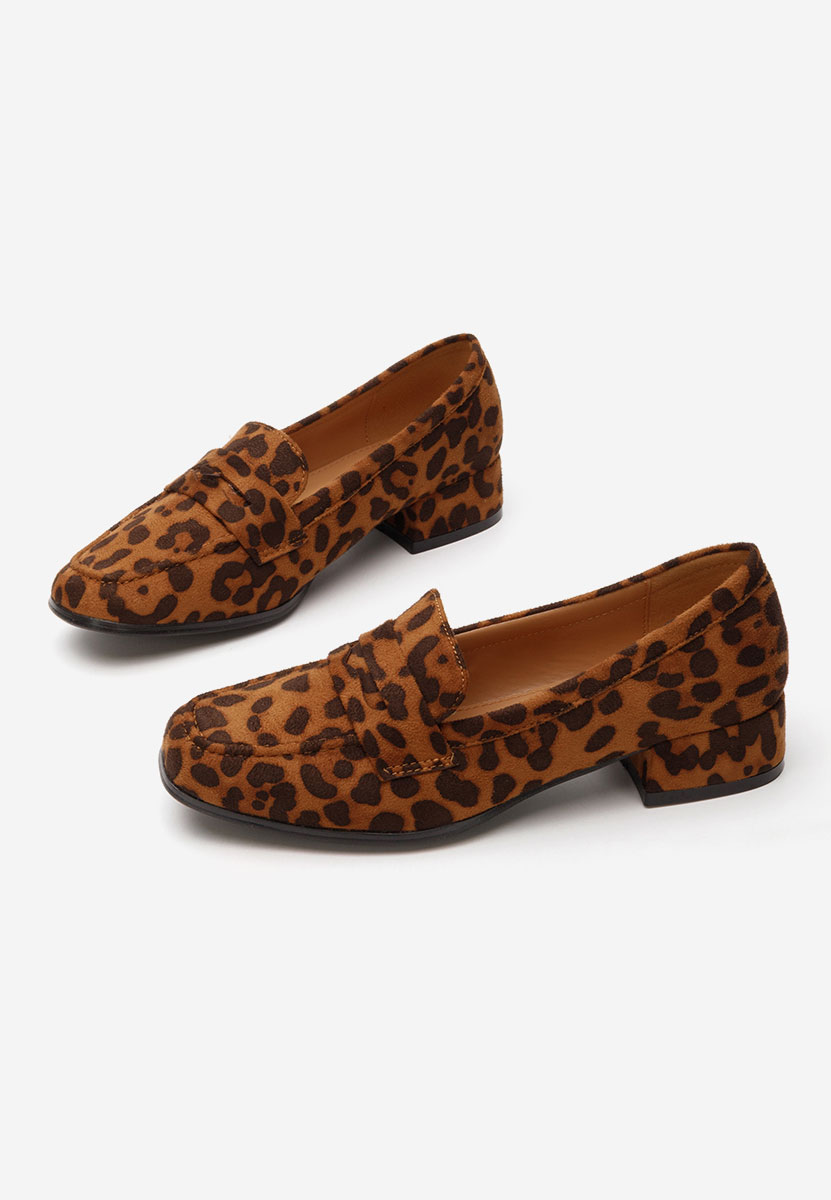 Leopardí mokasíny na podpatku Kirada