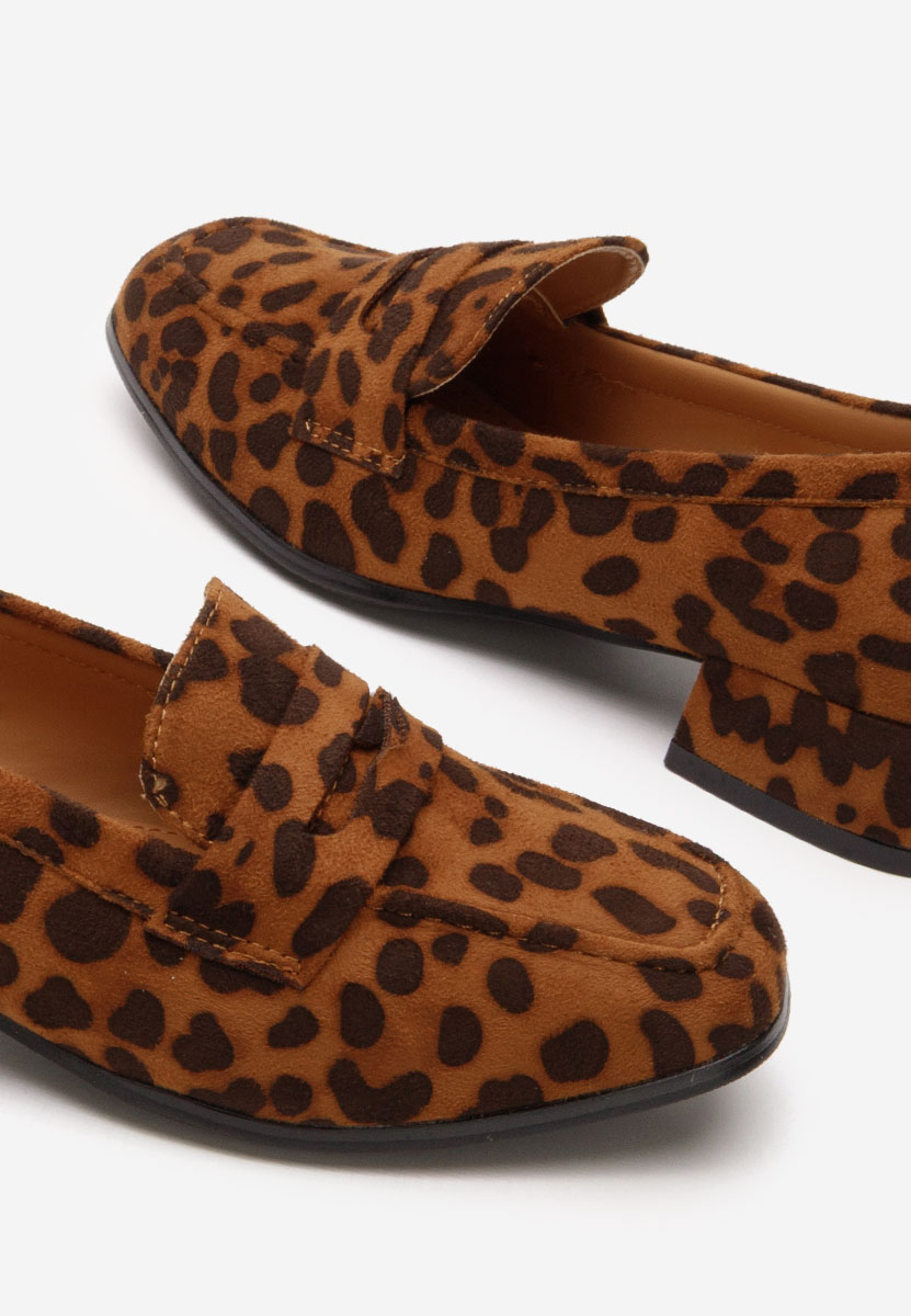 Leopardí mokasíny na podpatku Kirada