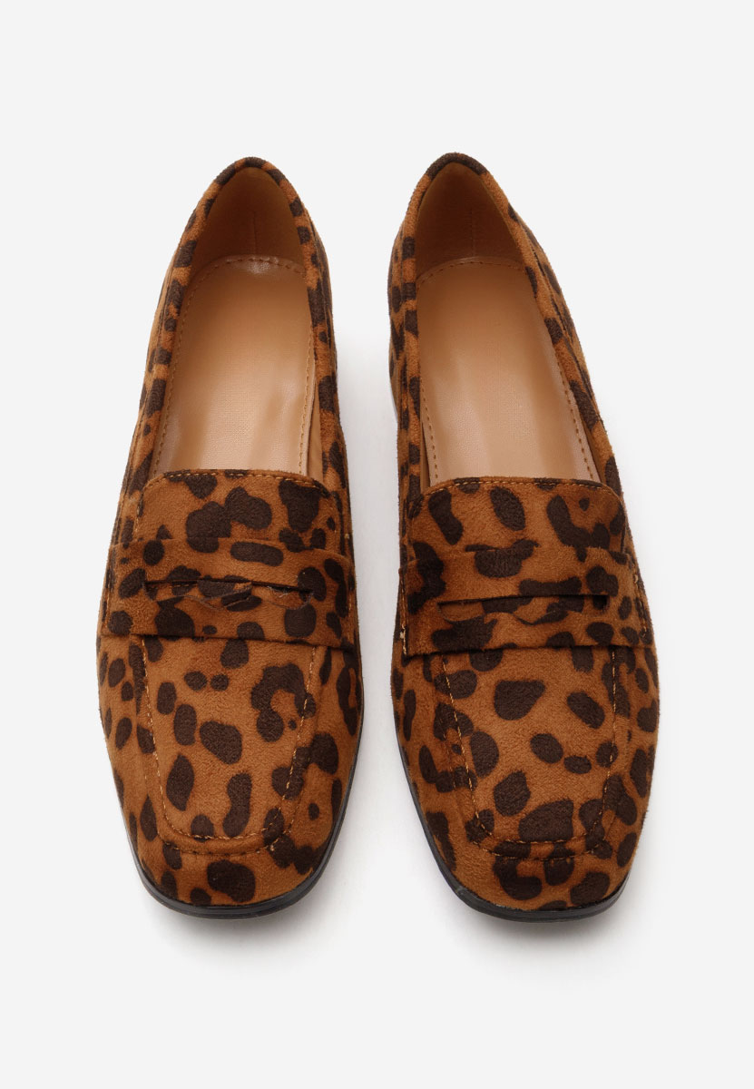 Leopardí mokasíny na podpatku Kirada