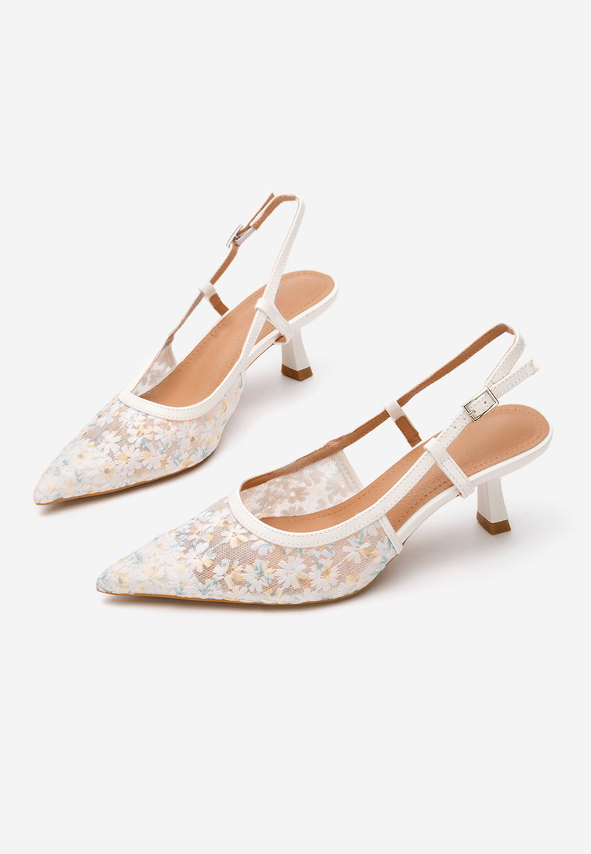 Bílé lodičky s otevřenou pätou Adelicya