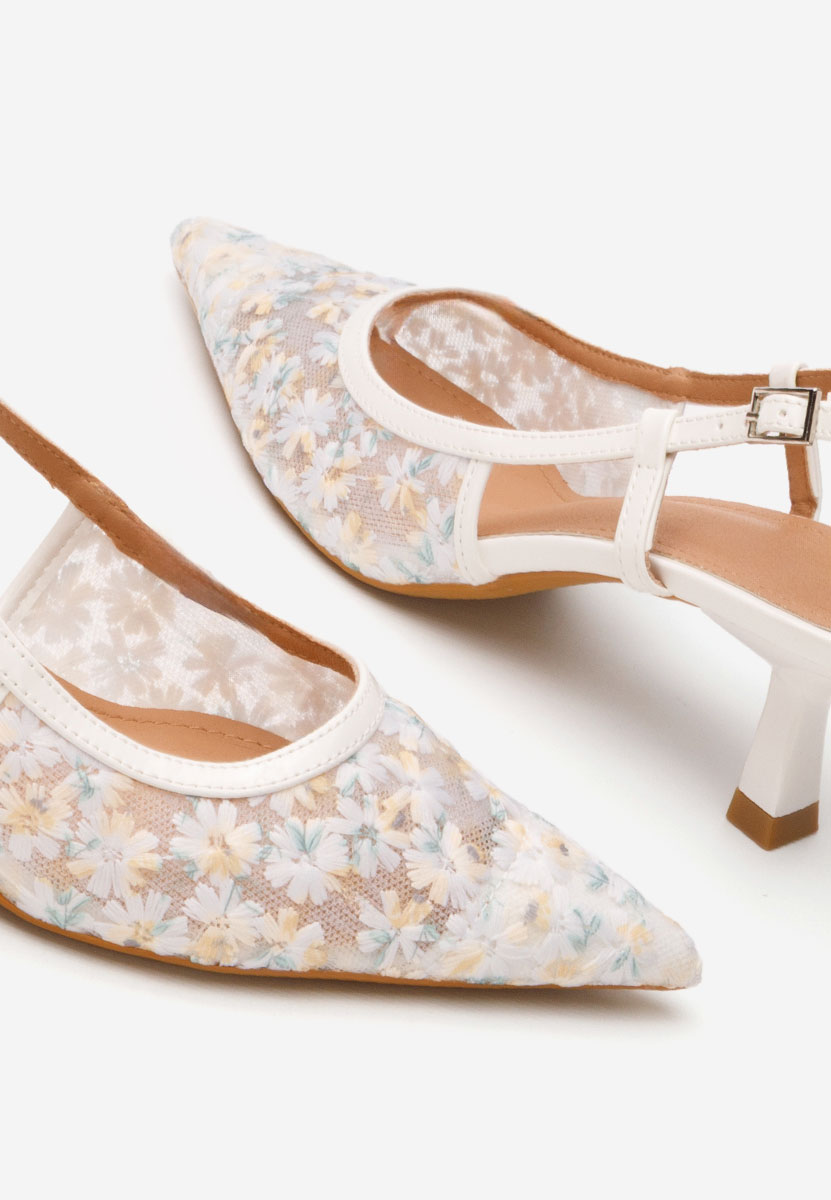 Bílé lodičky s otevřenou pätou Adelicya