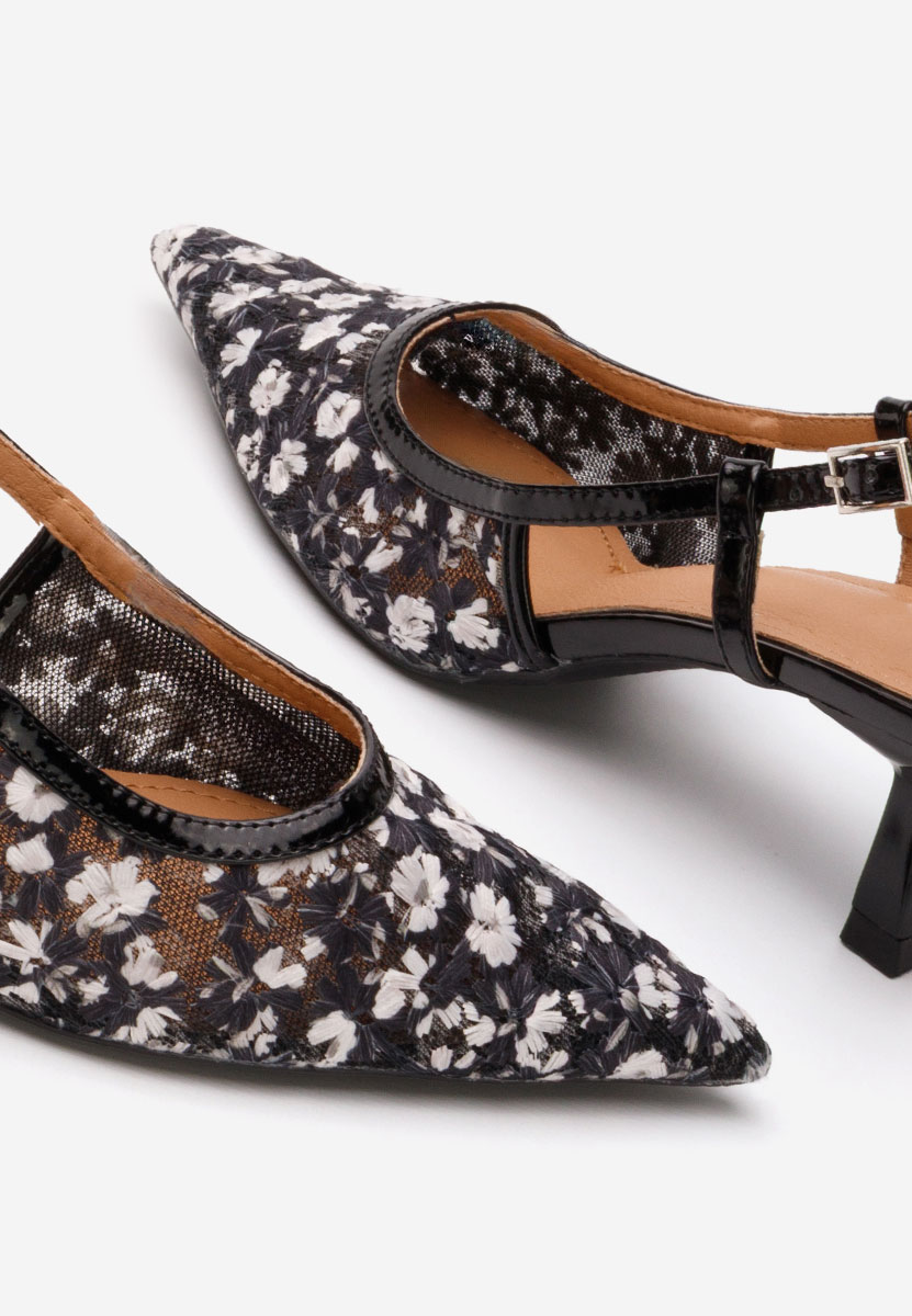 Černé lodičky s otevřenou pätou Adelicya