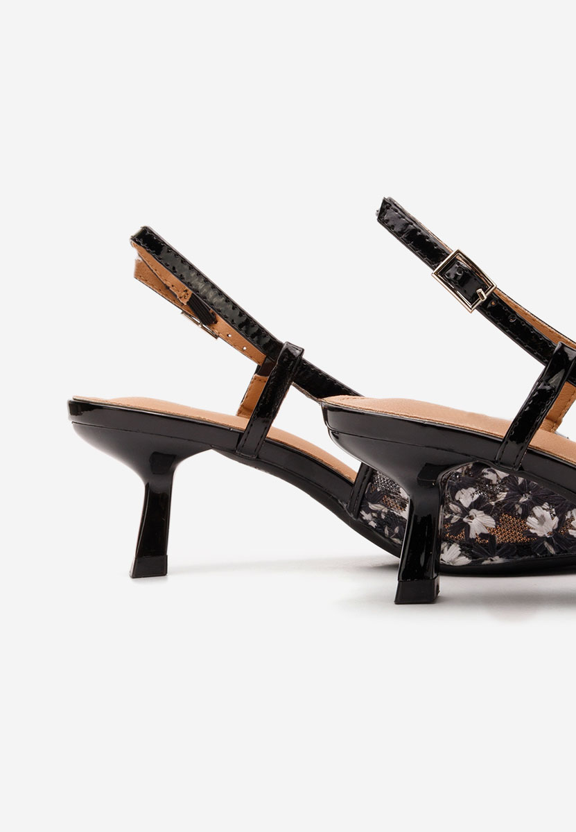 Černé lodičky s otevřenou pätou Adelicya