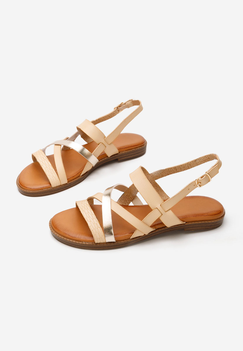 Béžové sandály bez podpatku Zilky