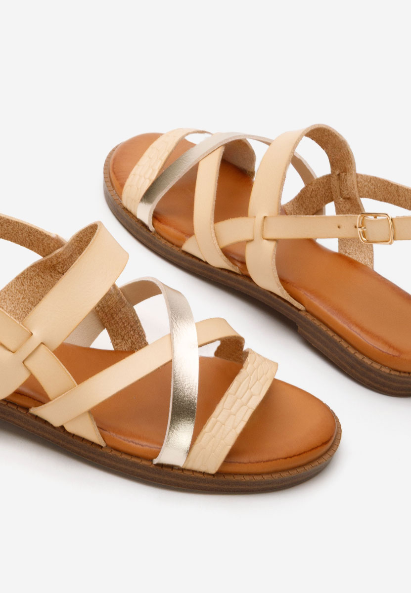 Béžové sandály bez podpatku Zilky