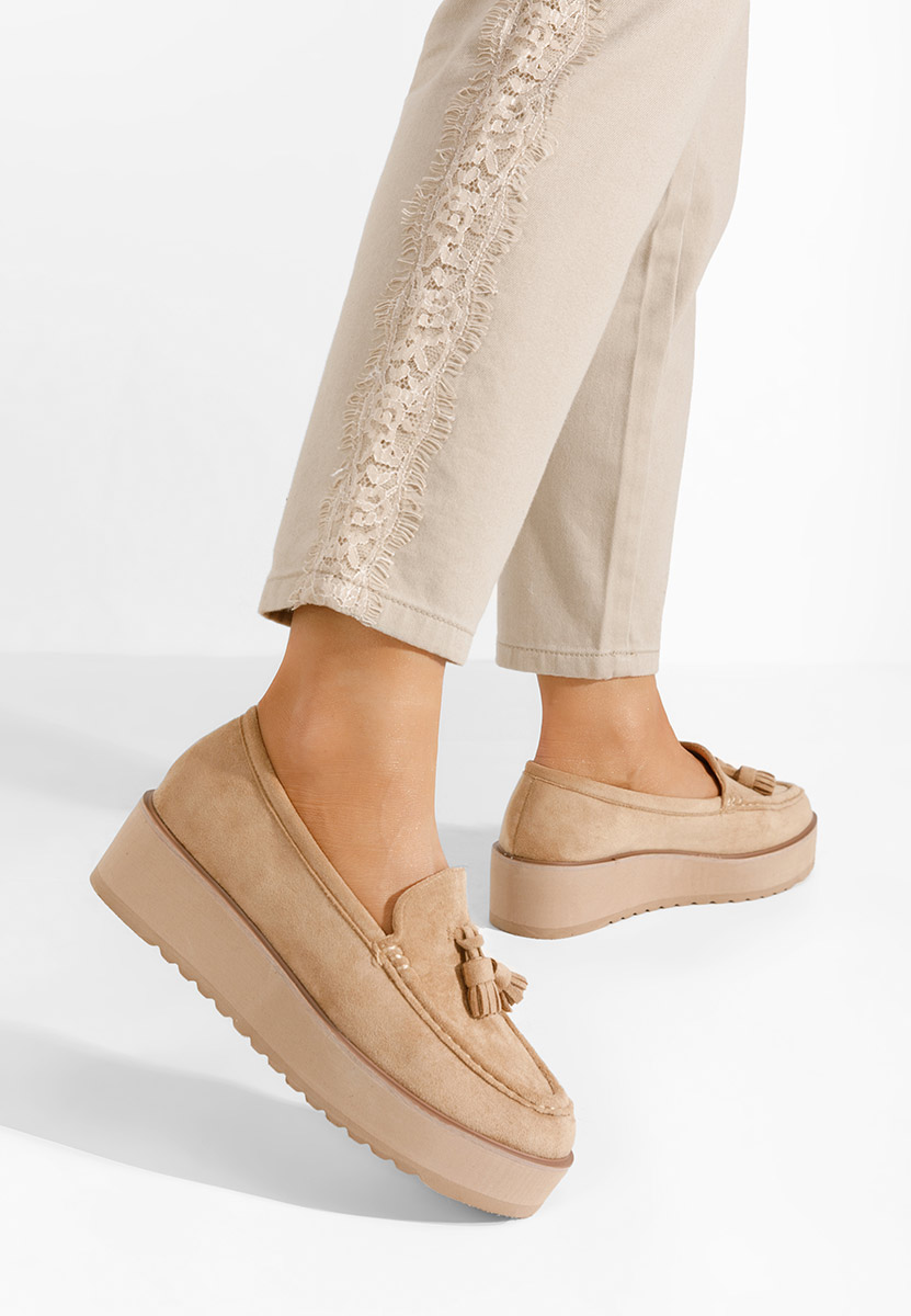 Khaki mokasíny na platformě Leondra V7 Khaki mokasíny na platformě Leondra V7