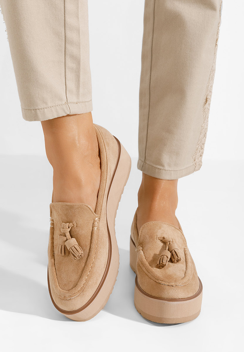 Khaki mokasíny na platformě Leondra V7 Khaki mokasíny na platformě Leondra V7
