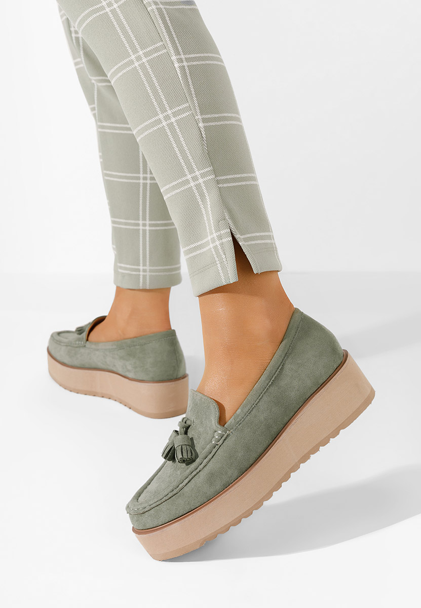 Zelené mokasíny na platformě Leondra V7 Zelené mokasíny na platformě Leondra V7