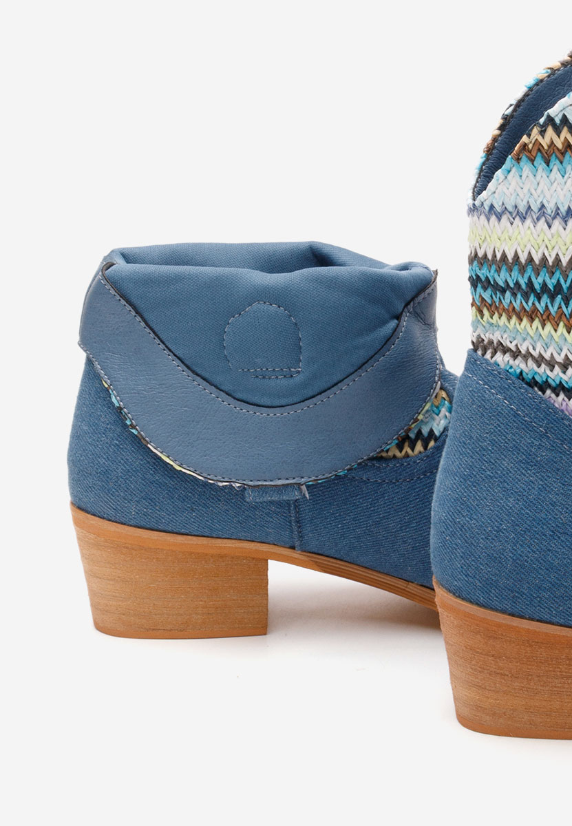 Denim kotníkové boty cowboy Lusilda