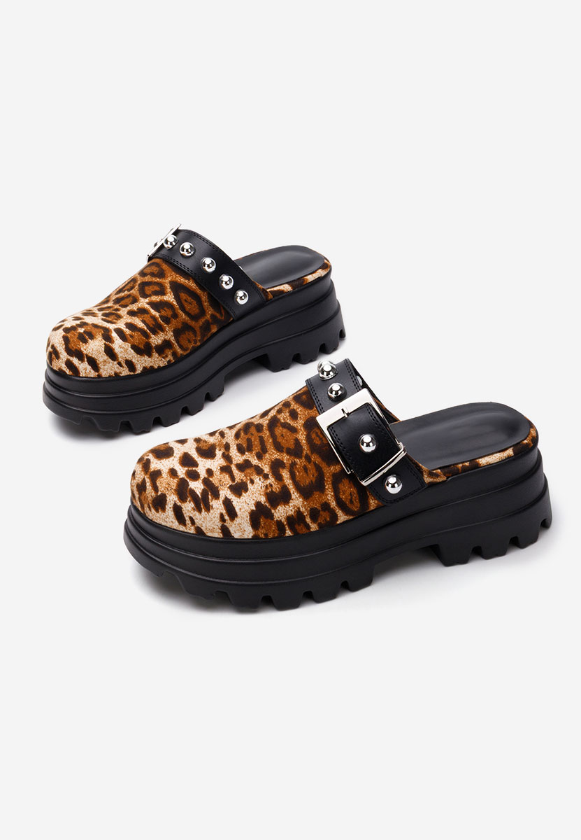 Leopardí dámské dřeváky Abenya