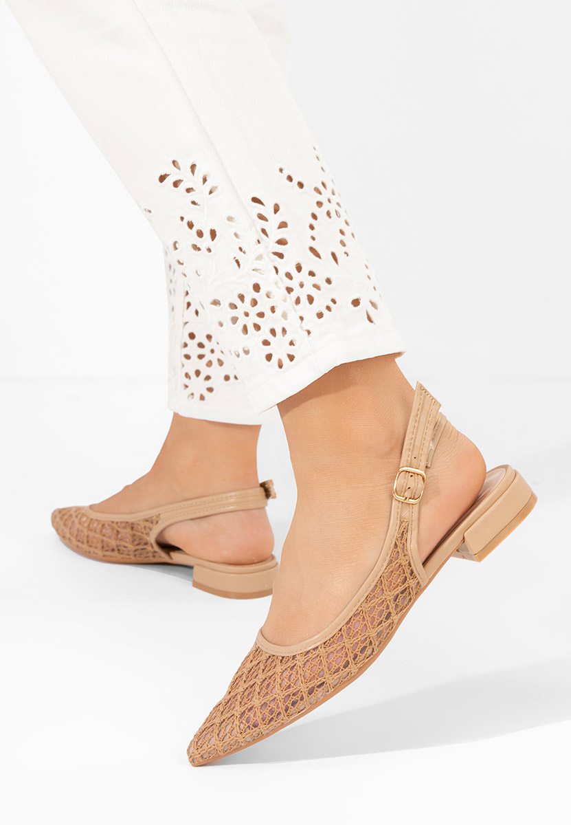 Khaki lodičky na nízkém podpatku Ryvana