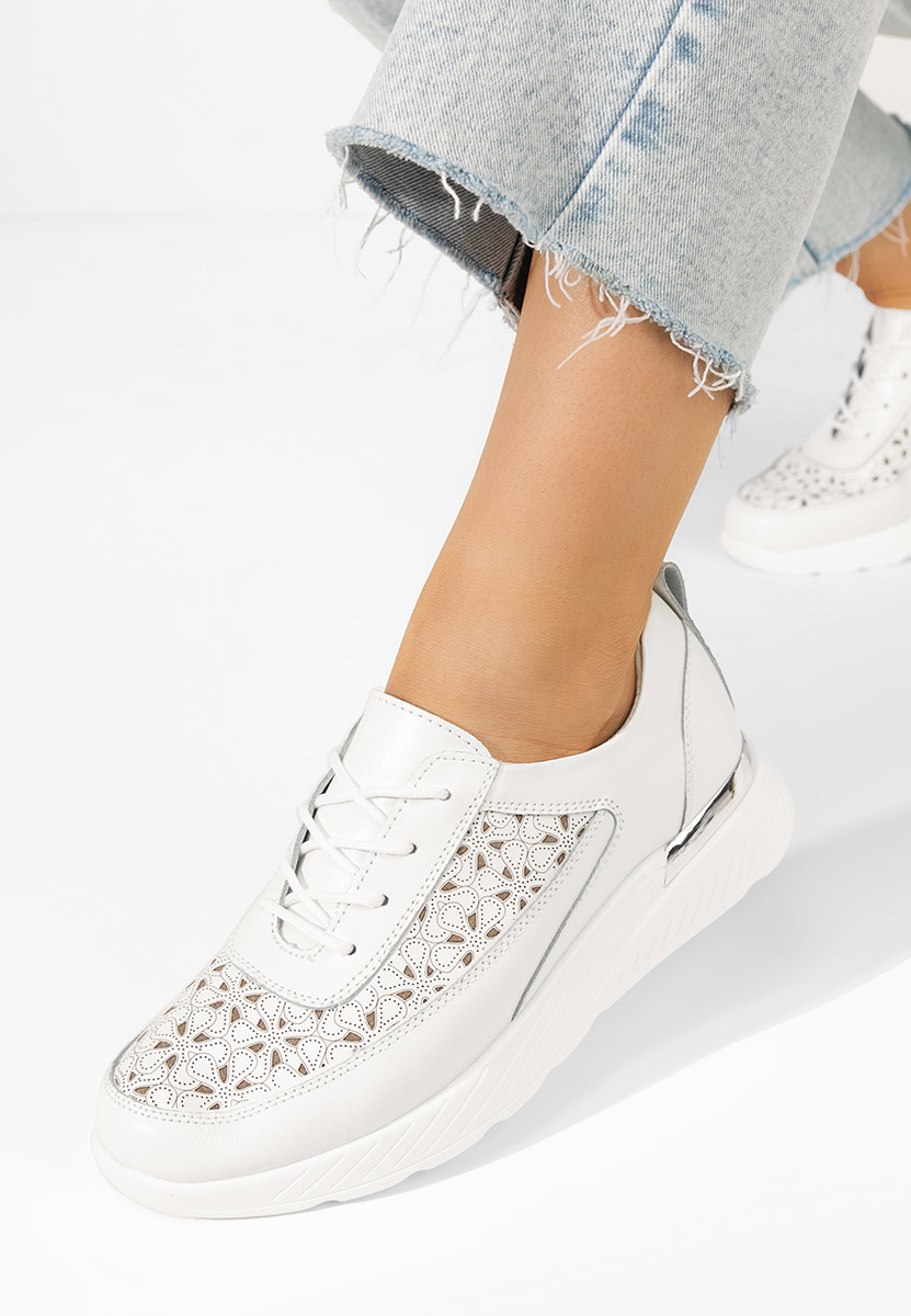 Bílé kožené dámské sneakersy Calyse