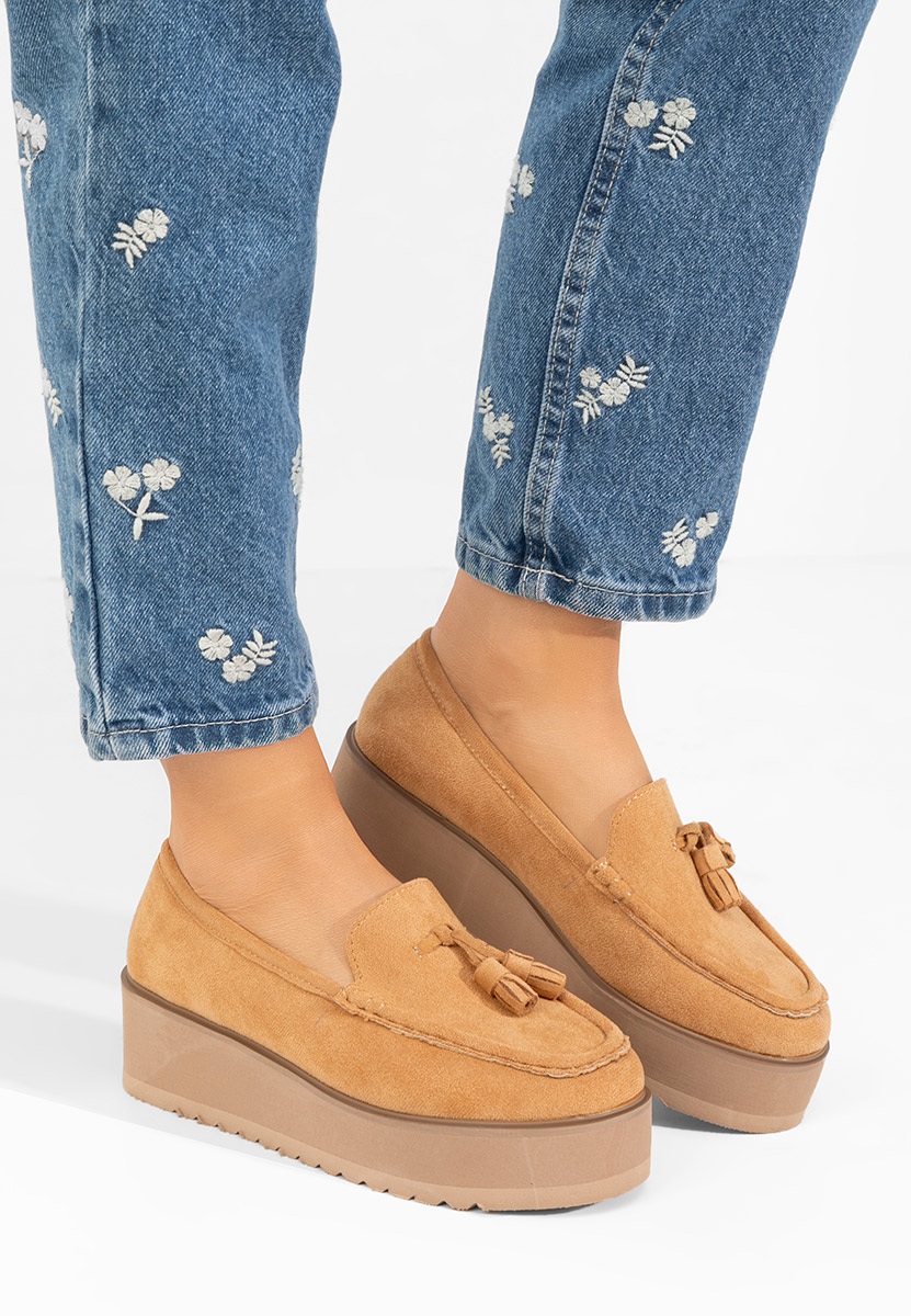 Khaki mokasíny na platformě Leondra Khaki mokasíny na platformě Leondra