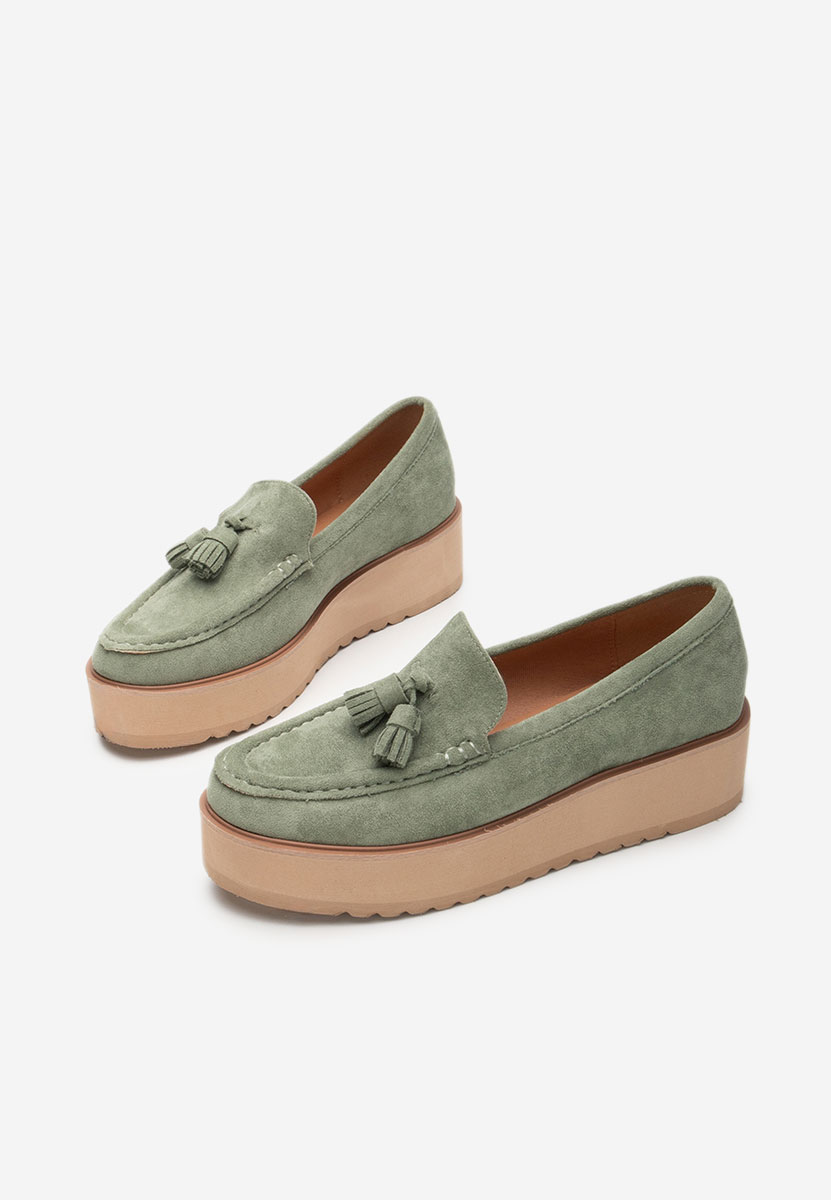 Zelené mokasíny na platformě Leondra V7 Zelené mokasíny na platformě Leondra V7