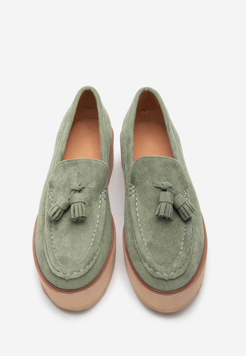 Zelené mokasíny na platformě Leondra V7 Zelené mokasíny na platformě Leondra V7