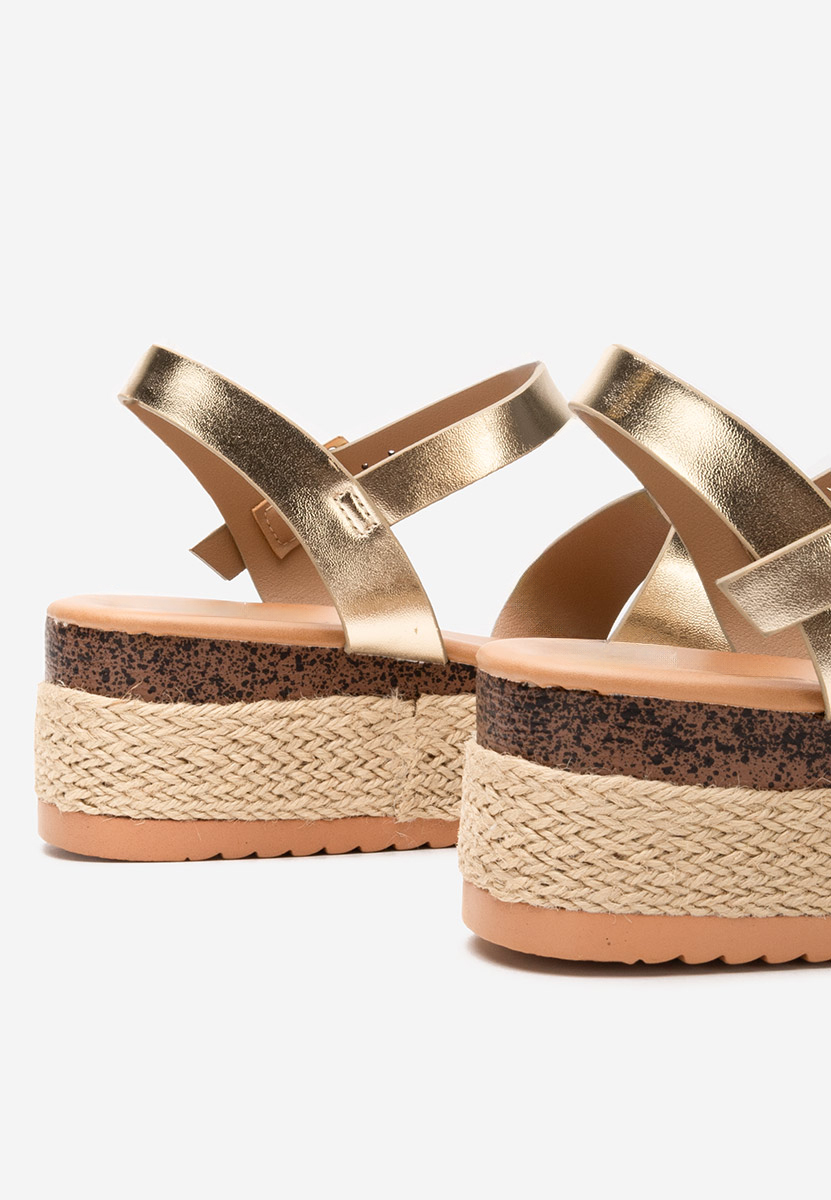 Zlaté sandály espadrilky Rumia