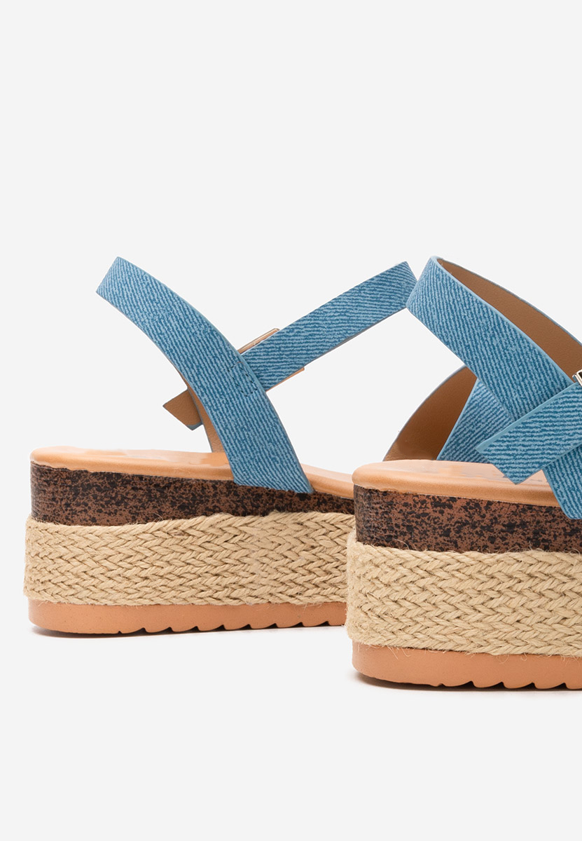 Denim sandály espadrilky Rumia
