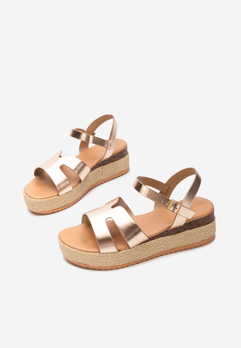 Champagne sandály espadrilky Rumia