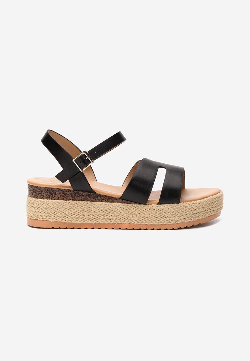 Černé sandály espadrilky Rumia