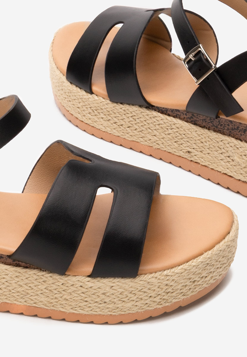 Černé sandály espadrilky Rumia