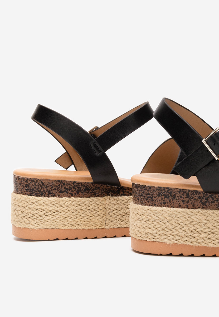 Černé sandály espadrilky Rumia