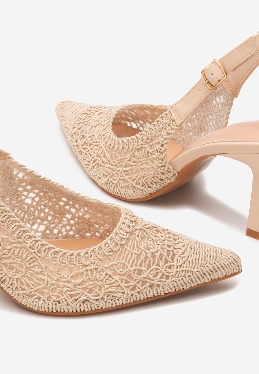 Béžové lodičky na vysokém podpatku Besima