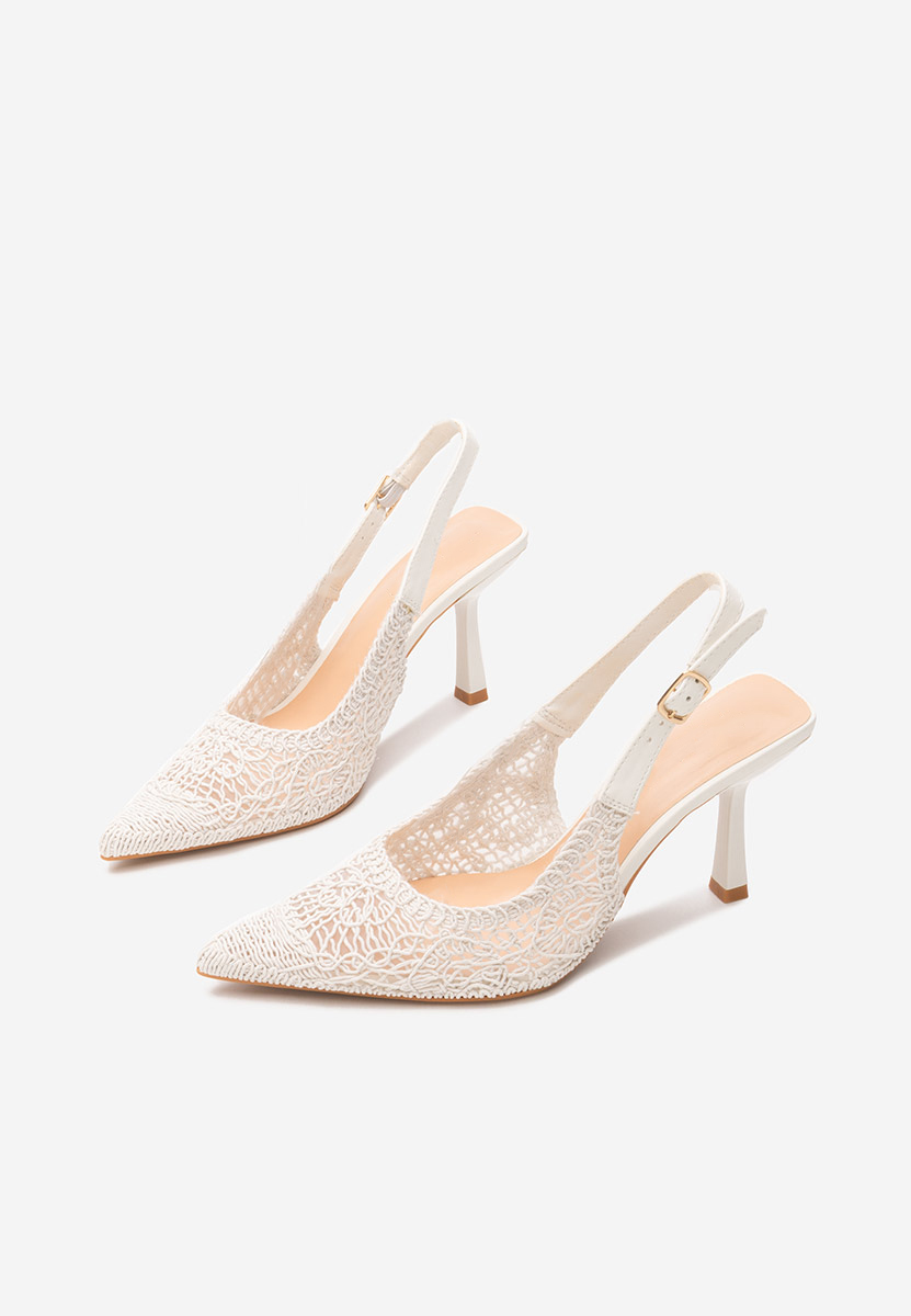 Bílé lodičky na vysokém podpatku Besima
