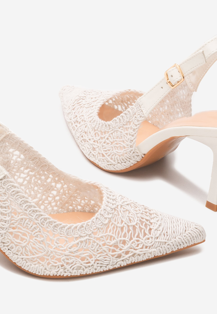 Bílé lodičky na vysokém podpatku Besima
