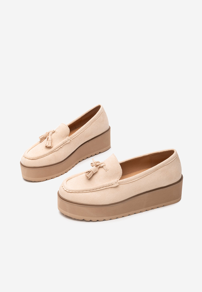 Béžové mokasíny na platformě Leondra Béžové mokasíny na platformě Leondra
