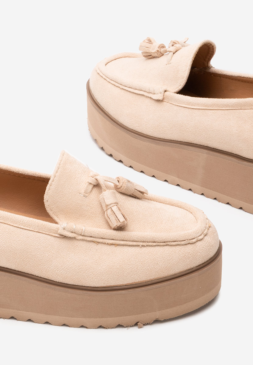 Béžové mokasíny na platformě Leondra Béžové mokasíny na platformě Leondra