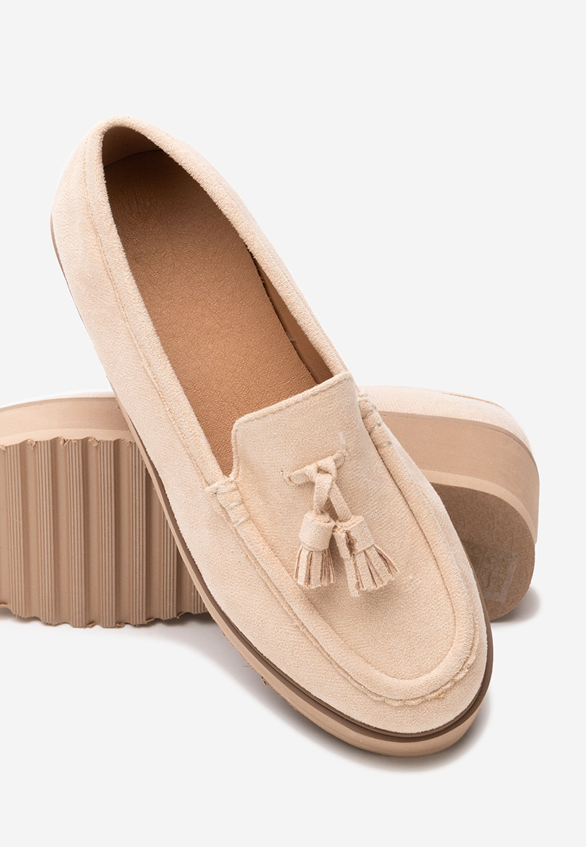 Béžové mokasíny na platformě Leondra Béžové mokasíny na platformě Leondra