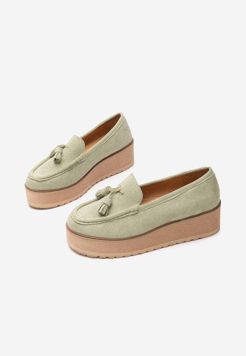 Zelené mokasíny na platformě Leondra Zelené mokasíny na platformě Leondra