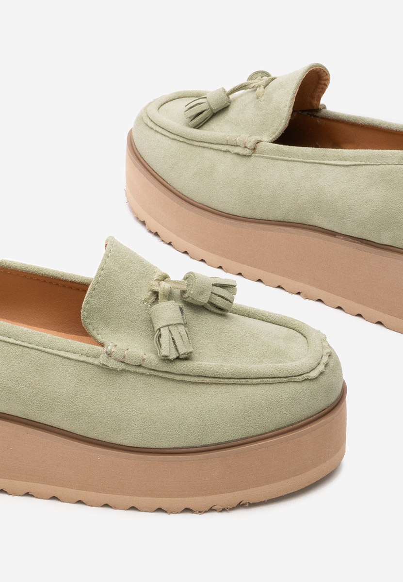 Zelené mokasíny na platformě Leondra Zelené mokasíny na platformě Leondra