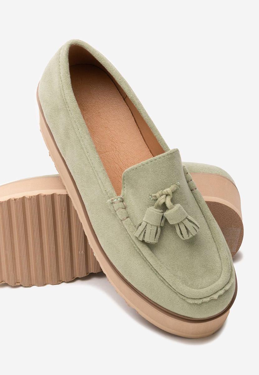 Zelené mokasíny na platformě Leondra Zelené mokasíny na platformě Leondra