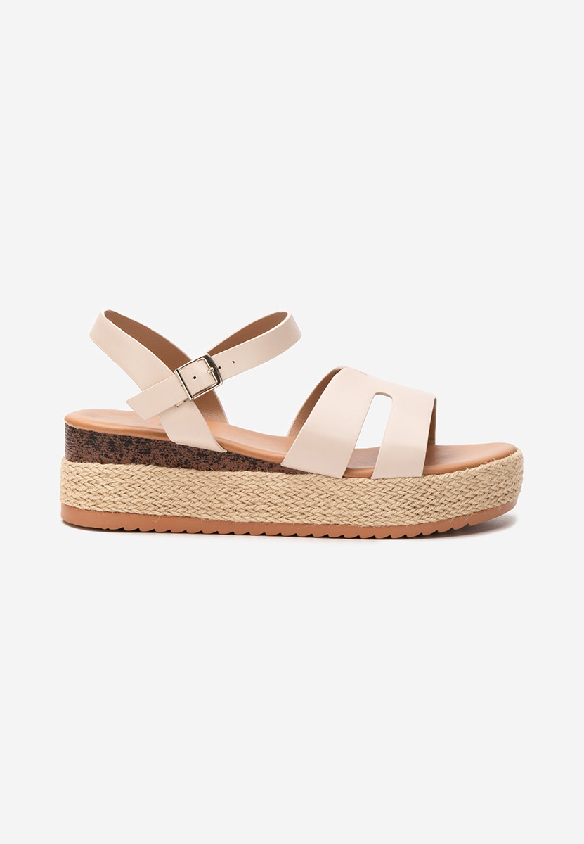 Béžové sandály espadrilky Rumia