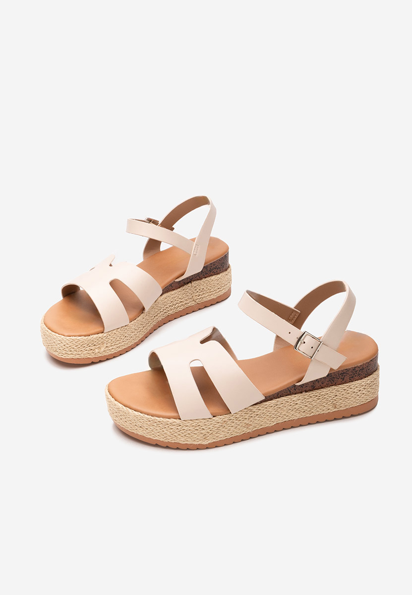 Béžové sandály espadrilky Rumia