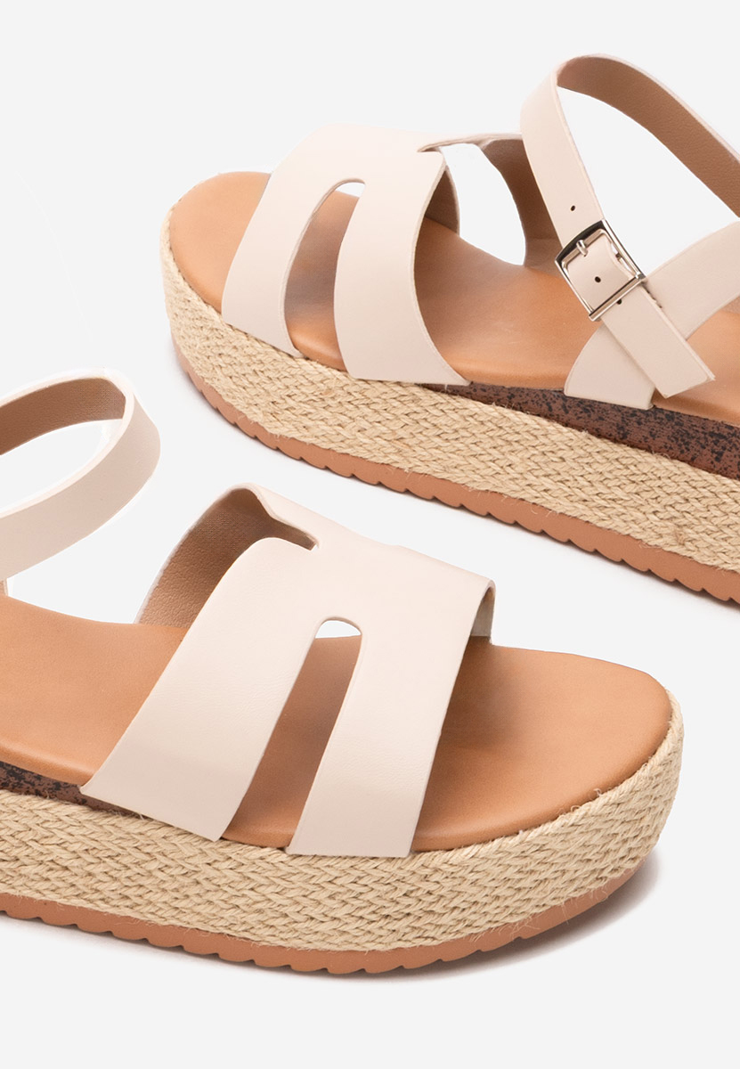 Béžové sandály espadrilky Rumia