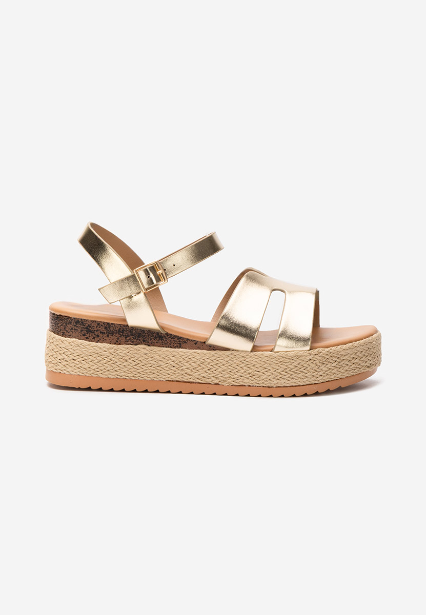 Zlaté sandály espadrilky Rumia