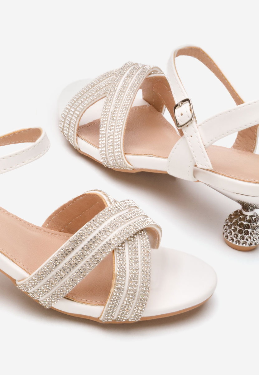 Bílé dívčí sandály Diamonds