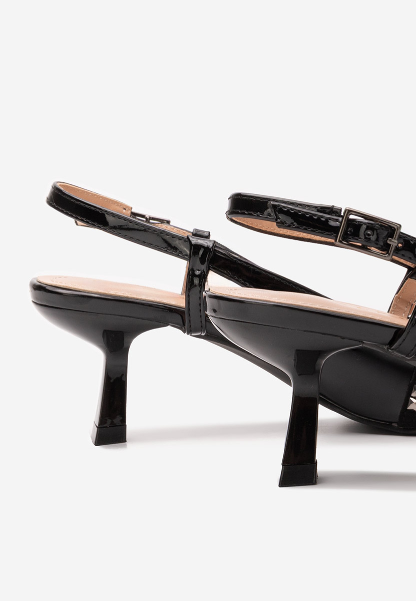 Černé lodičky s otevřenou pätou Crinna