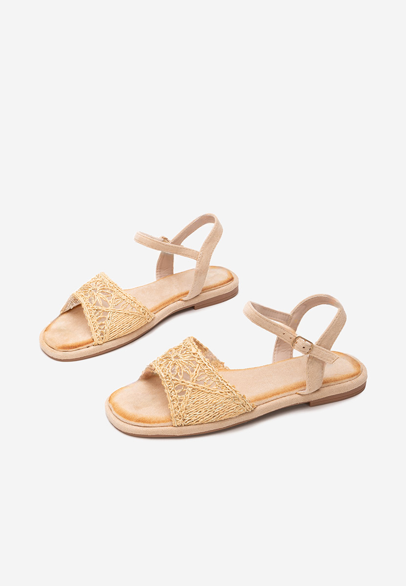 Zlaté sandály bez podpatku Welisa