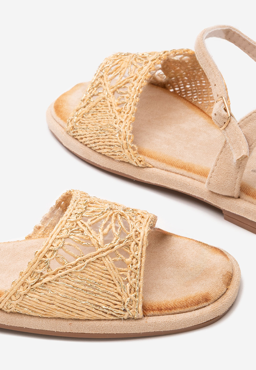 Zlaté sandály bez podpatku Welisa