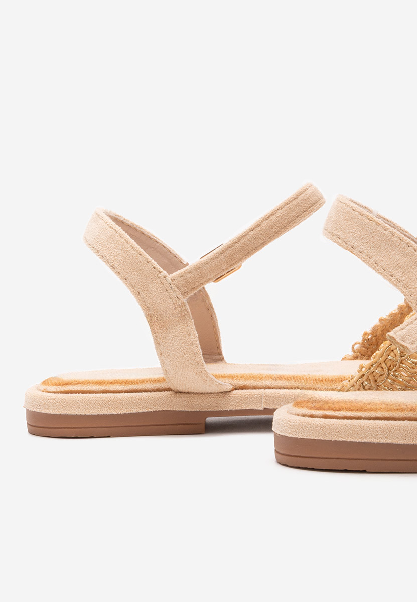 Zlaté sandály bez podpatku Welisa