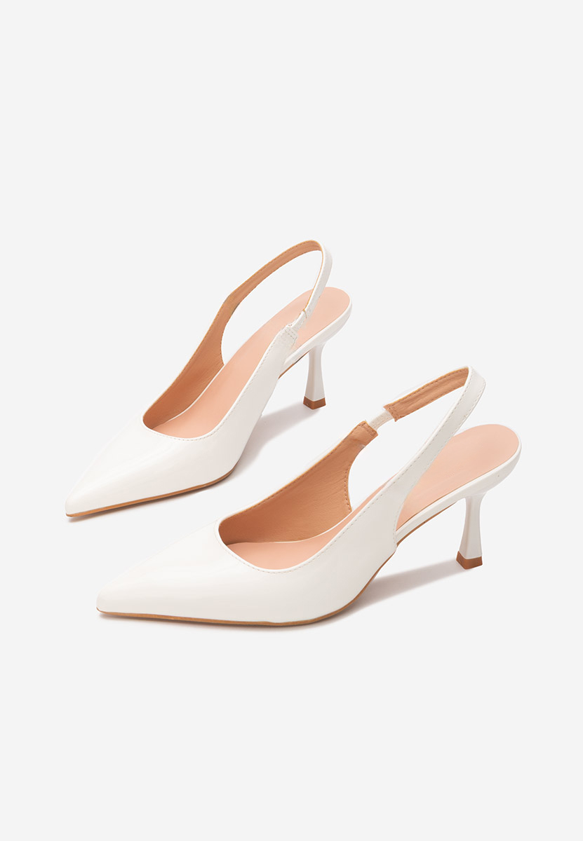 Bílé lodičky s otevřenou pätou Laurina