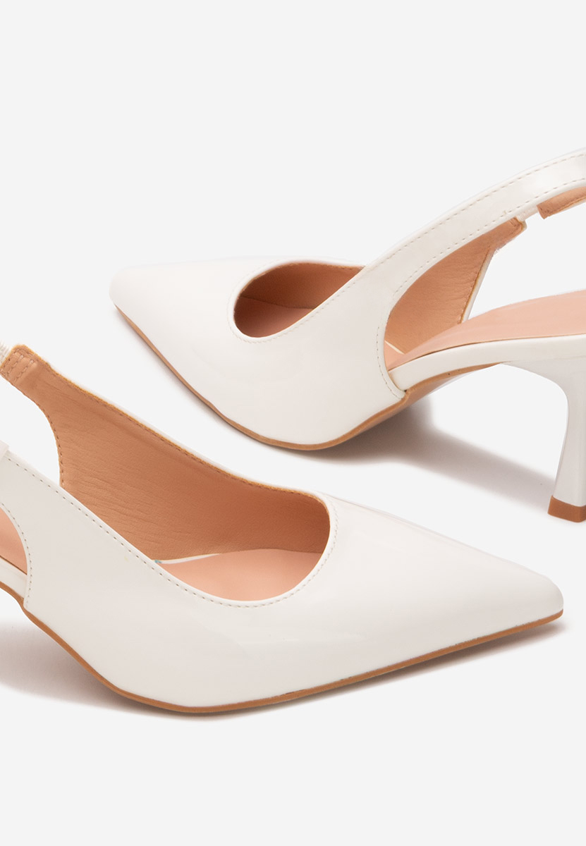 Bílé lodičky s otevřenou pätou Laurina