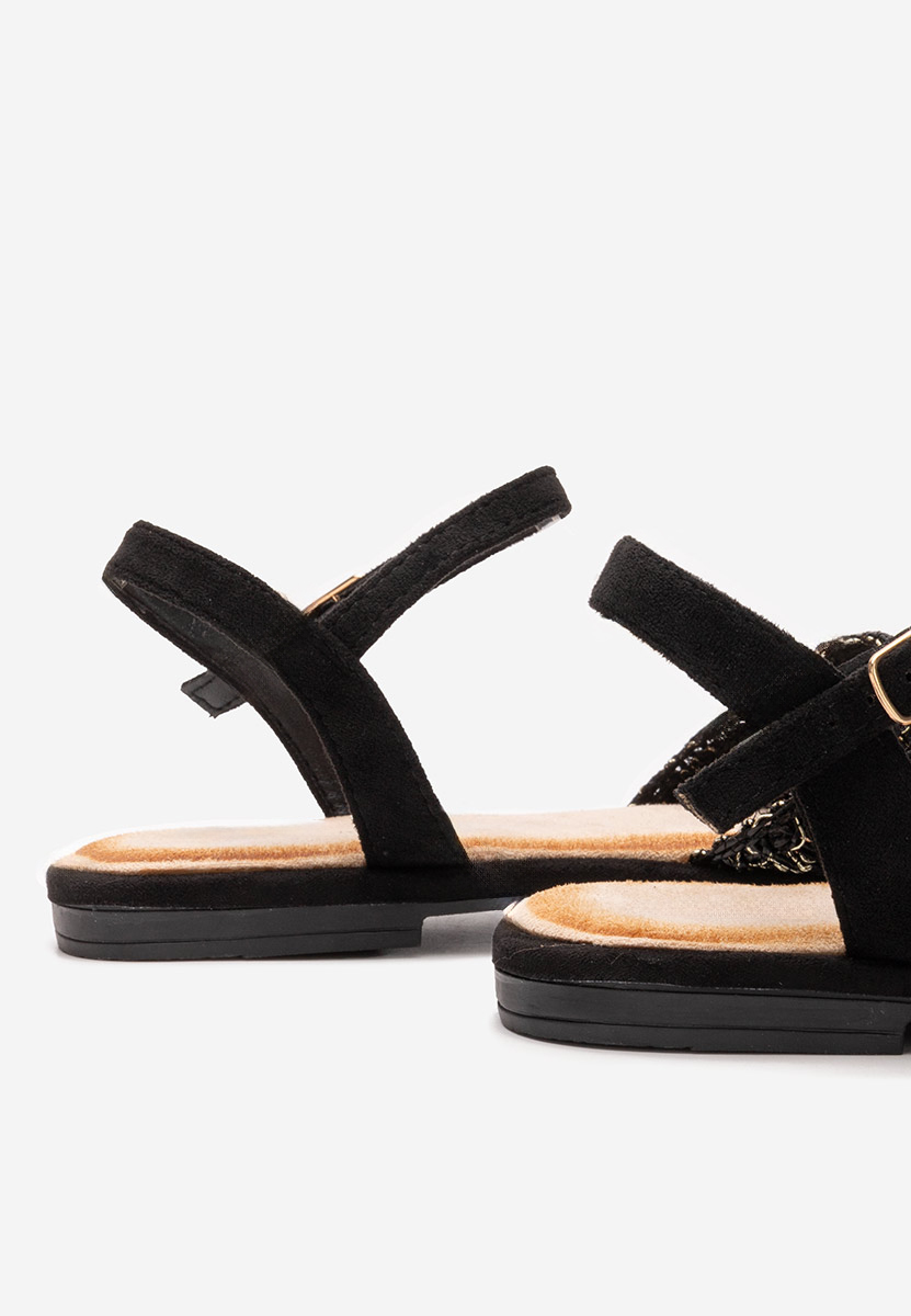 Černé sandály bez podpatku Welisa