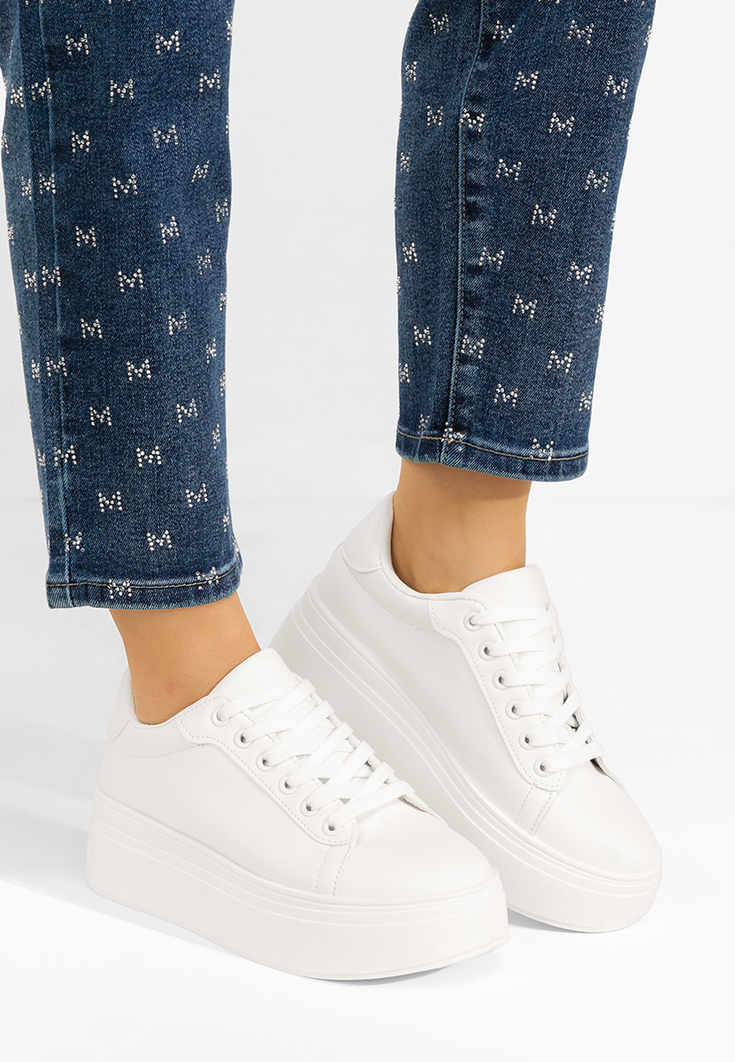 Bílé dámské tenisky na platformě Albea