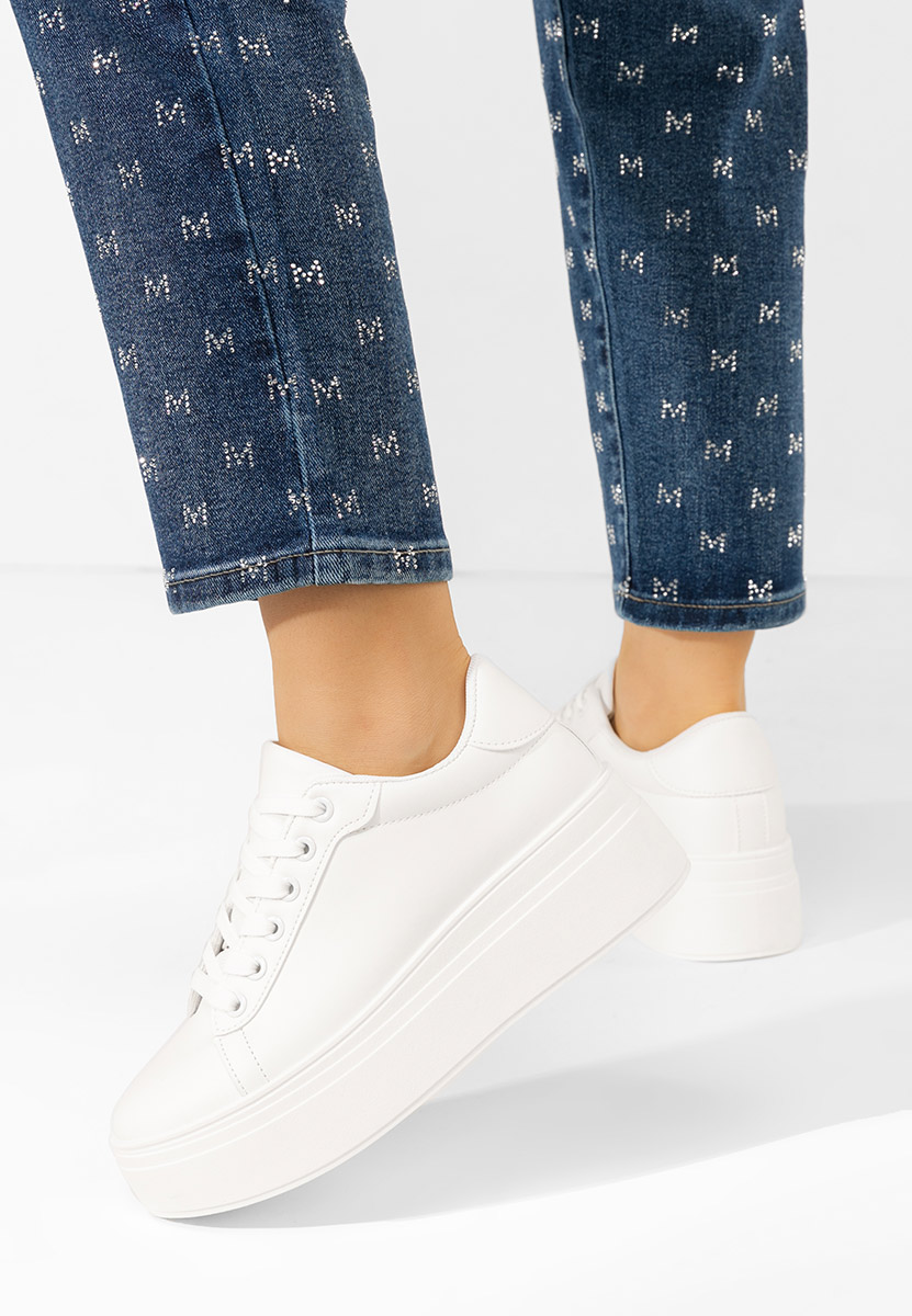 Bílé dámské tenisky na platformě Albea