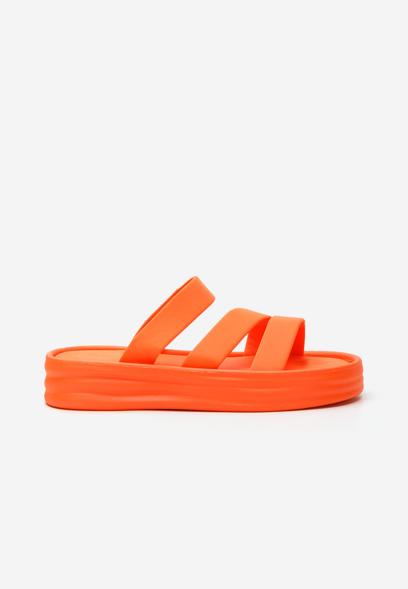 Oranžové pantofle na platformě Porteo